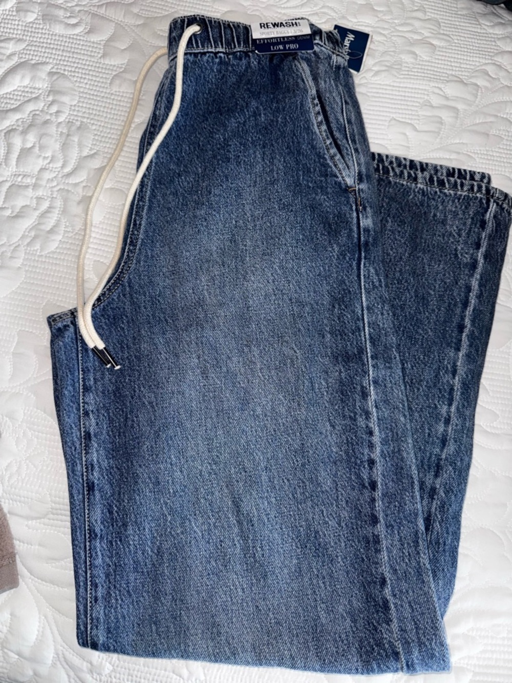 Rewash Blue Drawstring Denim Joggers